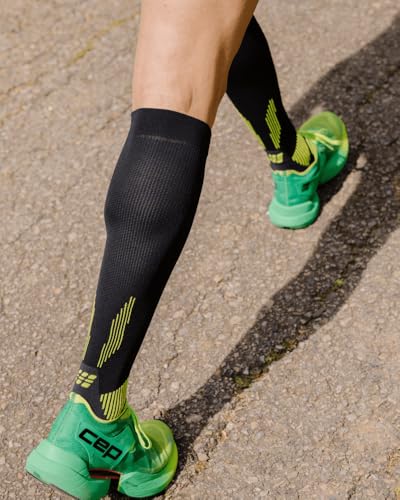 Men's Black Compression Socks with Achilles & Shin Support - Large, 20-30mmHg
