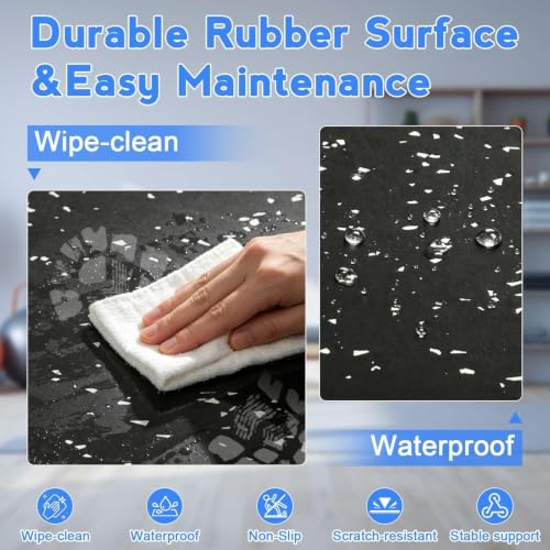Dalmbox 24x24-Inch Thick Rubber Top Interlocking Gym Floor Tiles, 0.56"