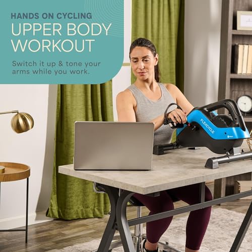 Lifepro FlexCycle Under Desk Elliptical Pedal Exerciser - Blue for Seniors