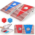 ROPODA Portable Cornhole Board Set 30x20 Inches Blue & Red for Outdoor Games