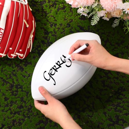 Seenelling Size 7 Autograph Footballs - 12 Pack White Synthetic Leather for Autographs & Training