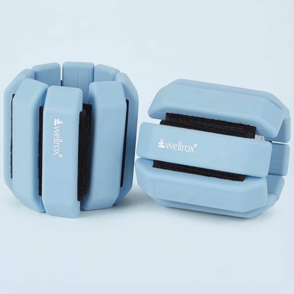 Wellrox Weighted Bangles - Adjustable Ankle & Wrist Weights for Men & Women - 2 lbs Set (1 lb Each) | Ideal for Pilates, Yoga, Running & Walking