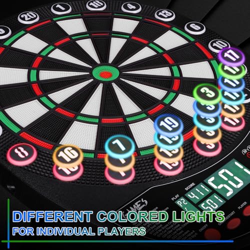 WIN.MAX Green Electronic Dart Board with Automatic Scoring & 12 Soft Tip Darts