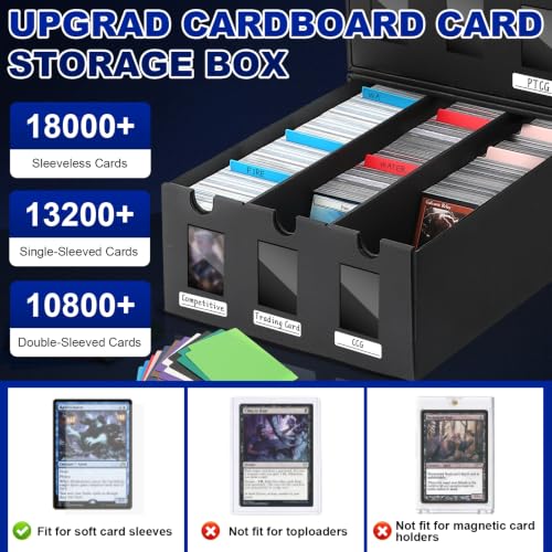 18000+ Card Storage Box Bulk Set with Dividers Labels Tape - Organize Trading Cards