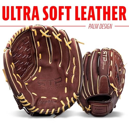 12.5-Inch Franklin Sports RTP Pro Baseball Glove Basket Web Brown - Fielding
