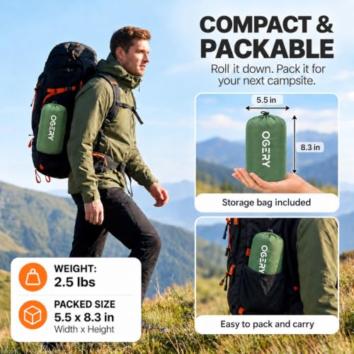 Insulated Sleeping Pad with Pump Bag - R-Value 9.0, 4.7-Inch Thick, Green