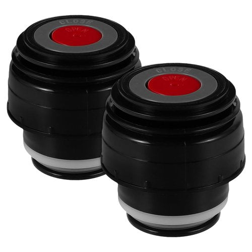 Amosfun 2Pcs Insulated Cup Lid Replacement - 45mm Plug Lid for Vacuum Flasks Mouth Portable Water Bottle Stopper with Switch for Hot Drinks Black
