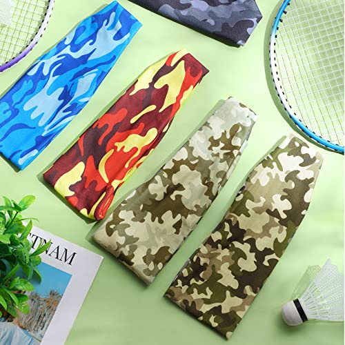 Camouflage Sports Sweatbands 18 Pack Unisex Headbands for Running Fitness Yoga