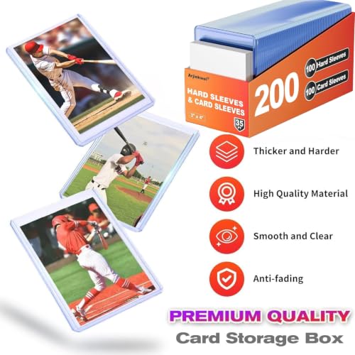 300 Hard and Soft Card Sleeves Set for Trading Cards, 3x4 Inches, 35PT