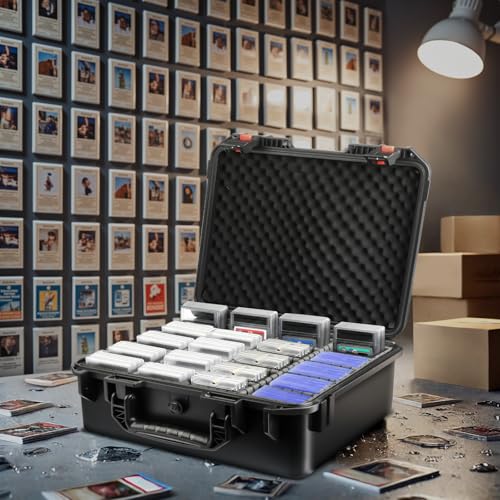 HOSOCASE Extra Large Black Graded Card Storage Box with 12 Dividers