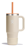 Hydro Flask Kids 24 Oz Travel Tumbler with Handle, Lid and Straw for School - Insulated Stainless Steel in Coconut Cream