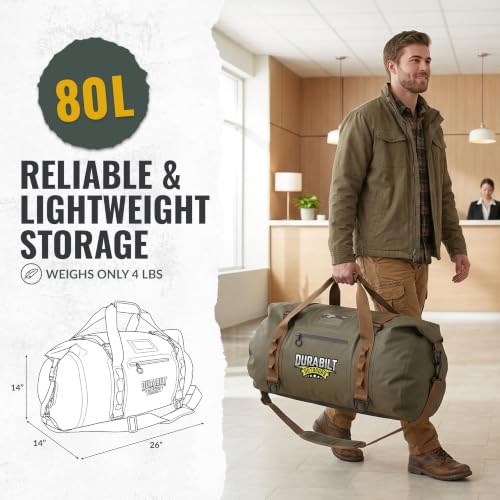 DuraBilt 80L Green Waterproof Tactical Duffel Bag & Dry Bag