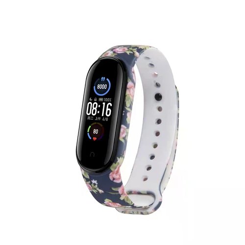 10 Pack Mi Band Compatible (7/5/6) - Silicone Flexible Patterned Strap for Tracker