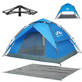 Blue Instant Pop-Up Tent for 2-3 Persons with Footprint, Waterproof, Easy Setup
