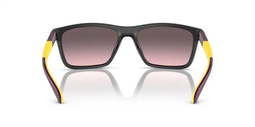 ARNETTE Men's AN4328U Middlemist Universal Fit Rectangular Sunglasses, Black/Rose Gradient Grey Mirrored Blue, 58 mm