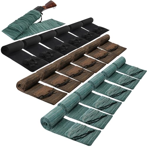 Silicone Gun Socks for Rifles - 18 Pack 54 Inch Storage Sleeves Dark Green, Brown, Black