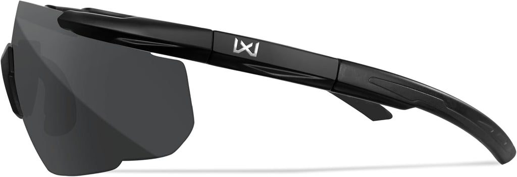 Wiley X Saber Advanced Shooting Glasses - ANSI Z87.1+ Safety Sunglasses for Men & Women | Matte Black Frames, Smoke Grey Lenses