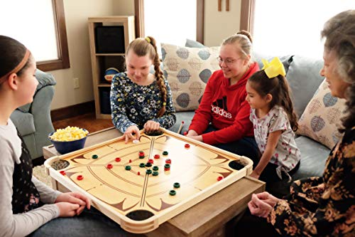 Carrom Board Game Set - Large Family Game Table with 85+ Games, Durable Wood Frame
