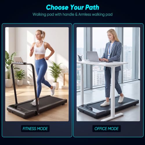 Foldable Portable Walking Pad Treadmill for Home with Handle Bar, Small Space Exercise Equipment
