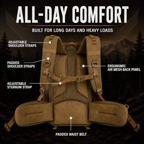 Lone Trail SB1 Silent Hunting Backpack with Bow & Rifle Carry System 25L