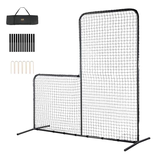 7x7 ft Baseball & Softball Pitching Net with Steel Frame, Double-Sided Mesh & Carry Bag