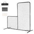 7x7 ft Baseball & Softball Pitching Net with Steel Frame, Double-Sided Mesh & Carry Bag