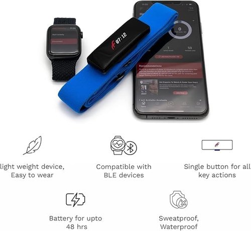 Frontier X2 Smart Heart Rate Monitor - Wearable Chest Strap with Real-Time Alerts & 20+ Fitness Modes