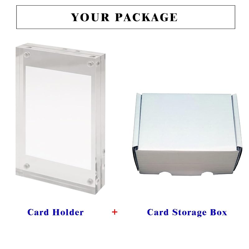 Trading Card Holder Self-Stand Display Case - 21mm Thick, Clear Acrylic (1-Slot)