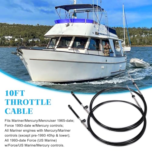10ft Boat Throttle and Shift Control Cables Gen1/Gen2 for Mercury 600A/4000 - 2pcs
