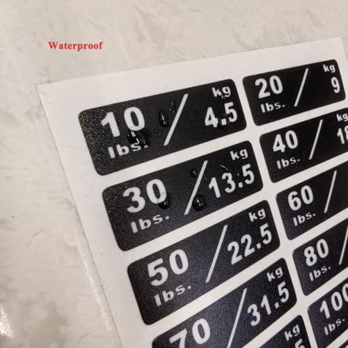 Custom Weight Stack Labels for Gym Equipment 4.5cm x 1.4cm - 10 to 260 lbs