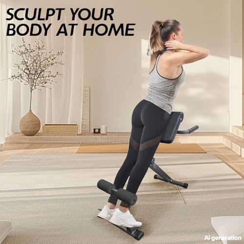 Foldable Hyperextension Roman Chair for Home Gym - 250LBS Capacity