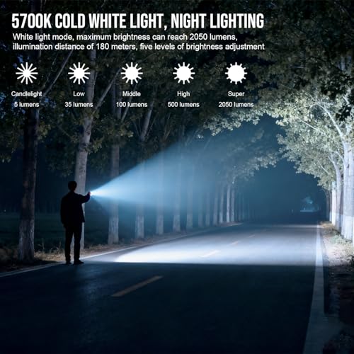 TrustFire X3-PRO 6-in-1 LED Flashlight - Black, 2050 Lumens, Multiple Modes