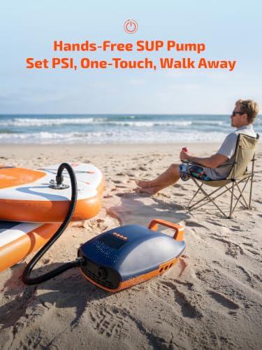 Electric SUP Pump with 78Wh Battery and Rapid Inflation for Paddle Boards & Inflatable Water Sports