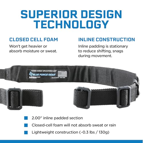 Blue Force Gear Vickers Padded Sling with 2” Comfort Foam Pad - Black