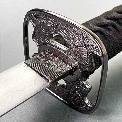 Japanese Samurai Sword Katana with Stand - Last Samurai Honor, 41.5 Inch, Black Scabbard