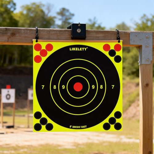 8x8 Inch Self-Adhesive Splatter Shooting Targets - Bright Fluorescent Yellow, Pack of 25