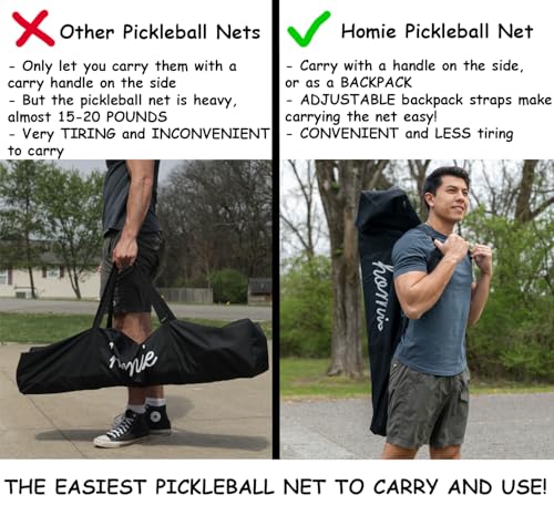 Blue Portable Pickleball Net Set with 4 Paddles, 4 Balls & Backpack - 22 FT Regulation