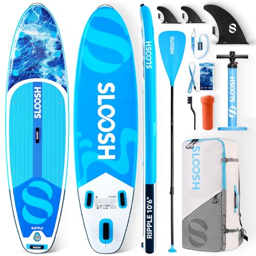 SLOOSH Blue Inflatable Stand Up Paddle Board 10'6" with Premium Accessories