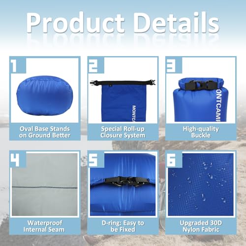 5L Waterproof Dry Bag - Turquoise Blue, Lightweight Roll Top Storage for Kayaking & Camping