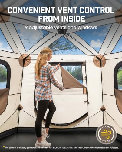 FanttikOutdoor Alpha C6 Pro 6-Person Instant Pop Up Camping Tent with Ventilation & Weatherproof Design