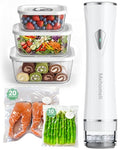 Mehomeli Compact Vacuum Sealer Set with 3 Glass Containers & 30 Bags - Portable Food Preservation Kit