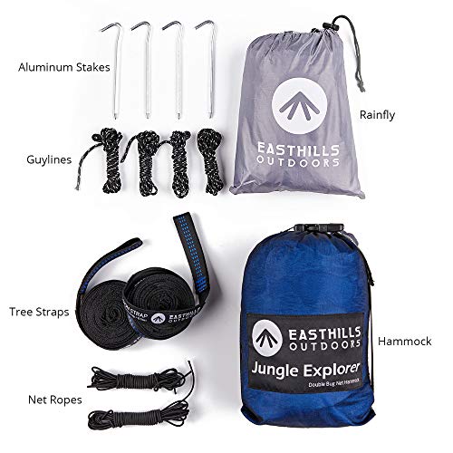 Easthills Outdoors Double Camping Hammock with Bug Net & Tarp - Blue 701