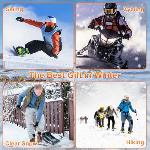 Large Rechargeable Heated Gloves for Men & Women Waterproof Winter Hand Warmers