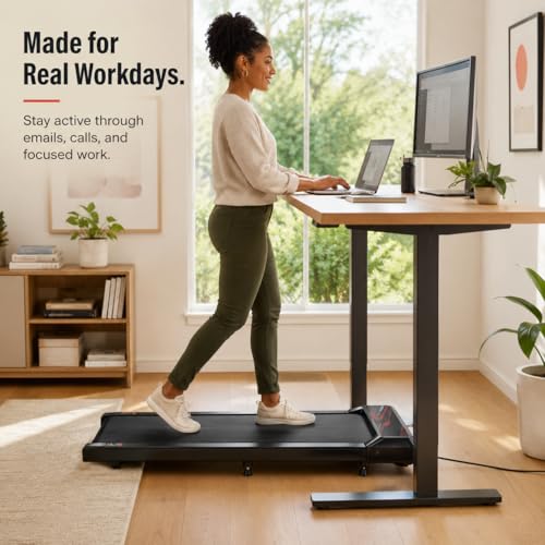Walking Pad Treadmill with 8% Incline, 2.5HP Quiet Portable Under Desk Exercise Machine