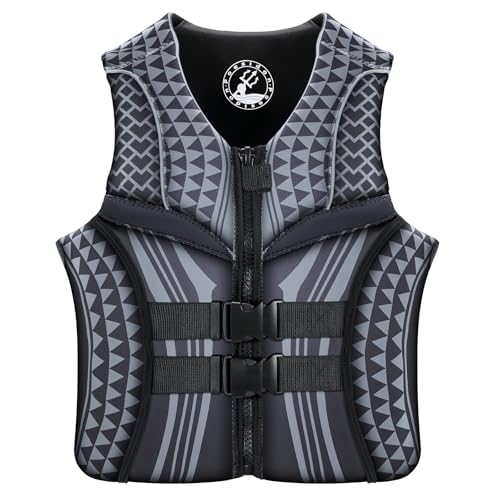 Adult Life Vest for Water Sports Grey Large - Unisex Kayaking & Paddling Impact Jacket
