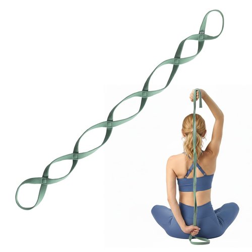 VRTX Stretch Straps for Exercise | Yoga & Pilates Stretching Bands w/ 7 Loops | Resistance Bands for Fitness Workout, Home Gym, Physical Therapy | Soft Mesh Cloth, Durable – Light (6.6-22lbs)