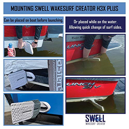 Swell Wakesurf Creator H3X Plus Wake Shaper - Extendable, Rotating Wave Generator