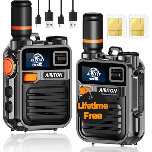 2 Pack Walkie Talkies with Unlimited Range 4G LTE POC Radio Secure Encrypted Communication