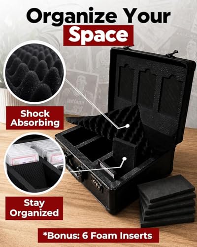 3-Row Graded Card Storage Box with Combination Lock - PSA Display, High Capacity