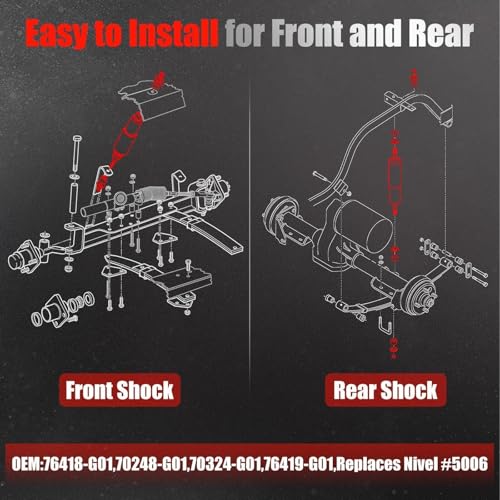 Golf Cart Shocks Front & Rear 4PCS for EZGO TXT Medalist Marathon 1994+